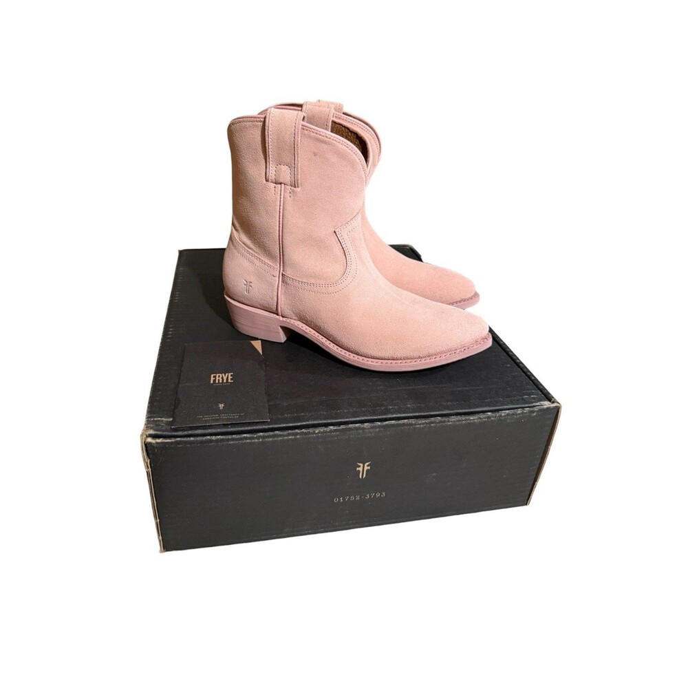 Frye Billy Short Western Bootie Blush Pink Woman 7 Pull Tab Suede Pointed Toe